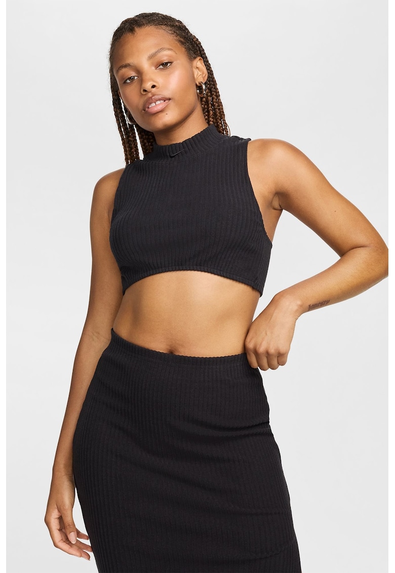 Oferte la Top crop cu spate decupat - Negru