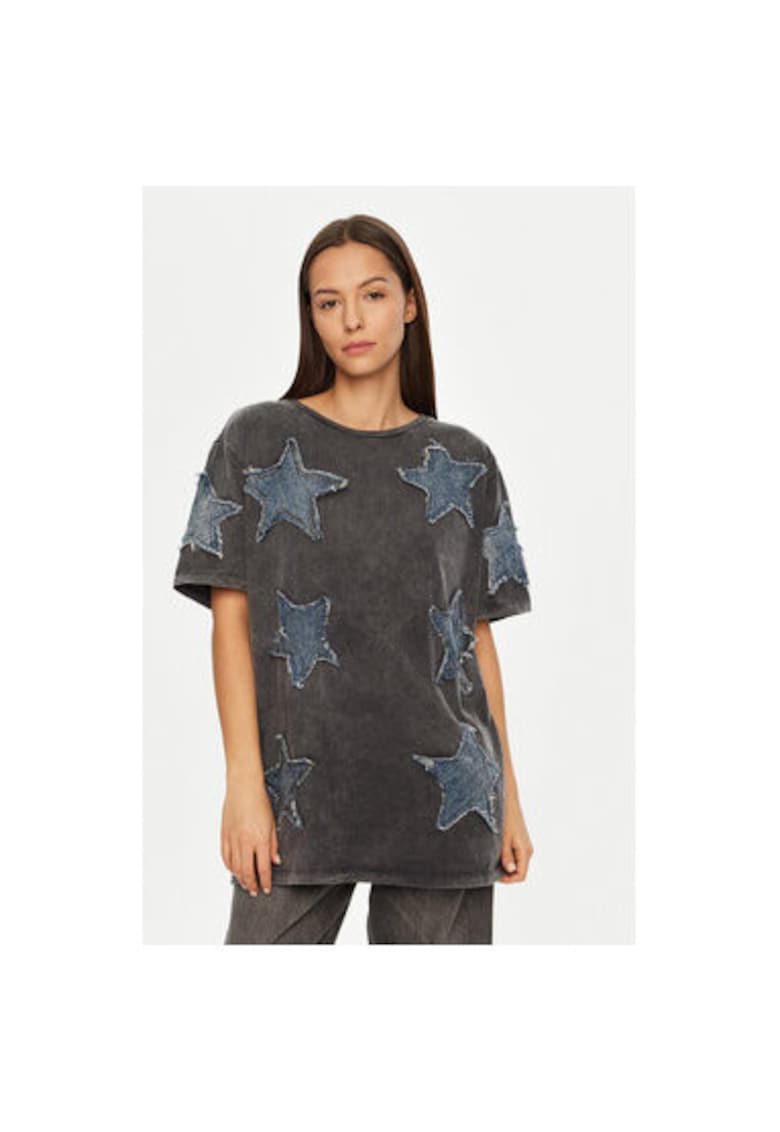 Tricou dama - 304604331 - Bumbac - Gri - Gri