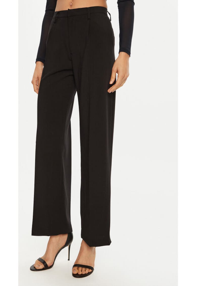 Pantaloni dama - 304923432 - Poliester - Negru - Negru