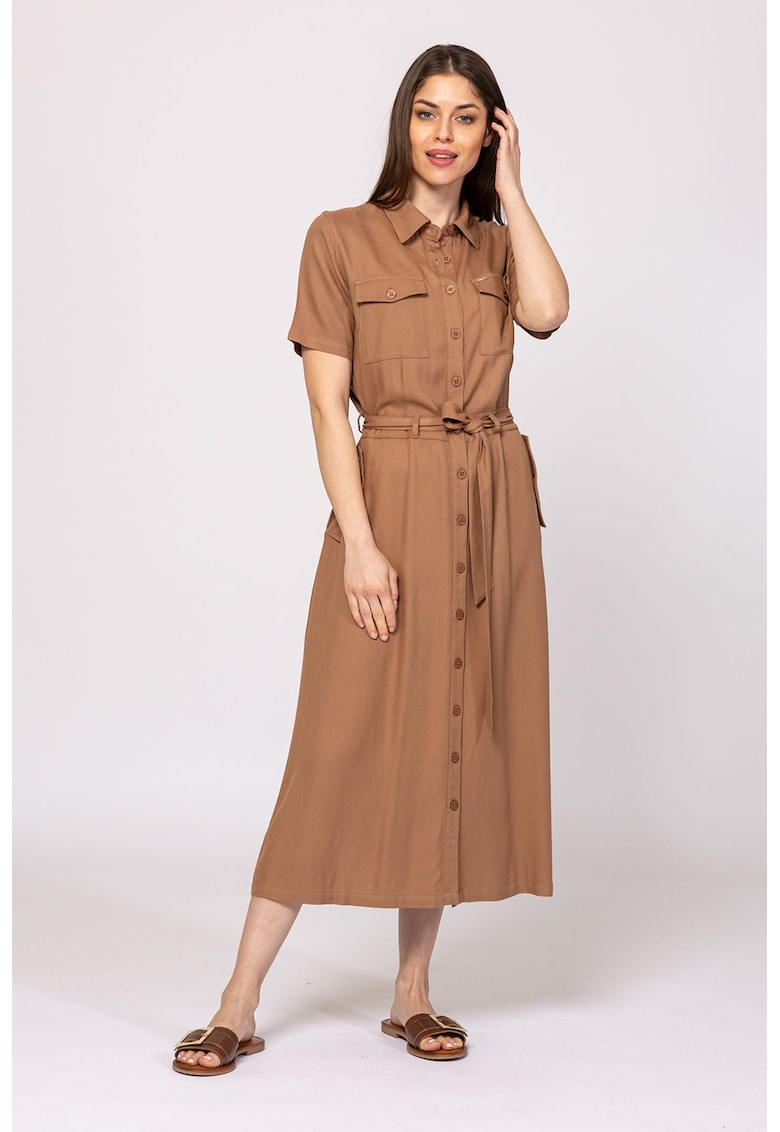 Oferte la Rochie midi cu buzunare laterale Vedbi - Caramel