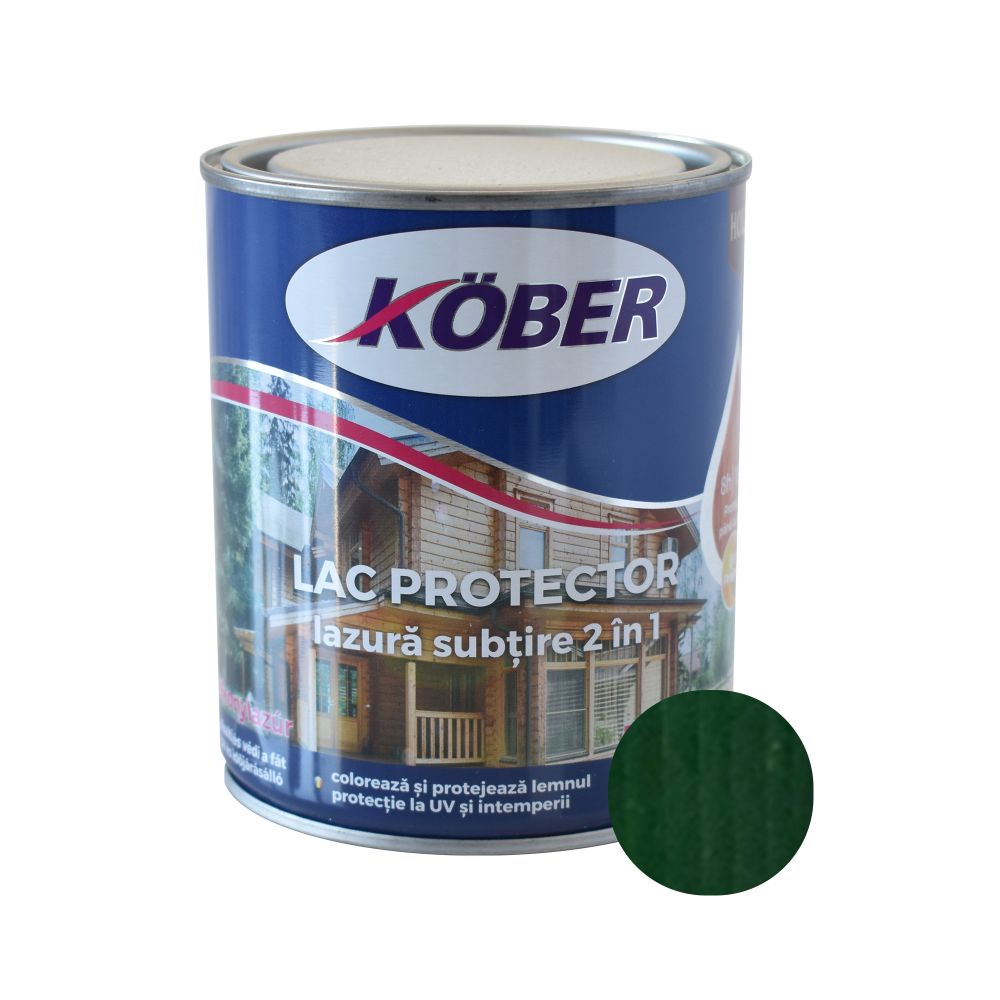 Oferte la Lac protector 2 in 1 pentru lemn, Kober, interior/exterior, verde, 0,75L