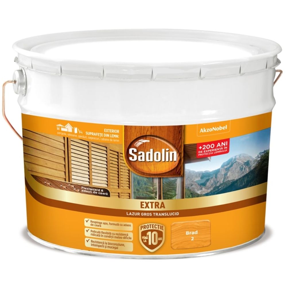 Lazura pentru lemn, Sadolin Extra, exterior, brad, 10 l