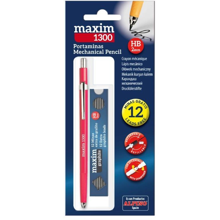 Oferte la Creion mecanic 2mm + set mine 2mm, in blister, ALPINO Maxim