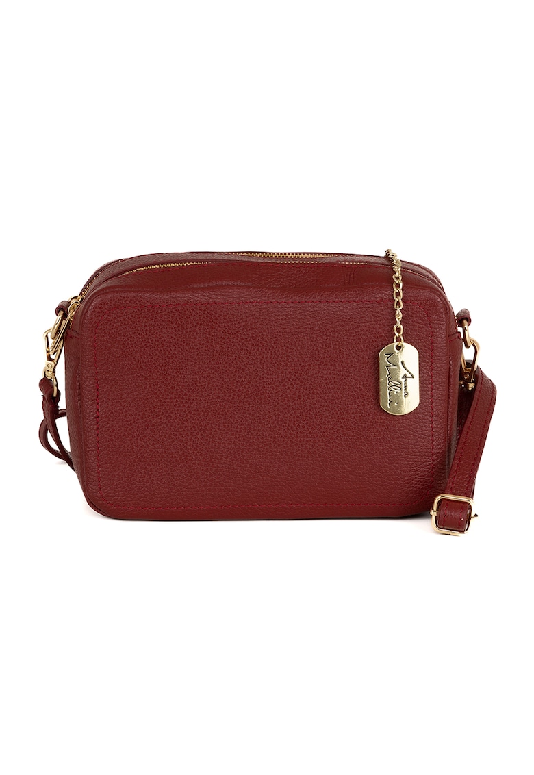Oferte la Geanta crossbody de piele cu aspect granulat - Visiniu