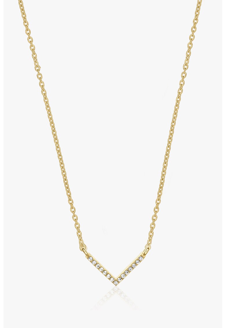 Colier placat cu aur de 14K si zirconia - Auriu