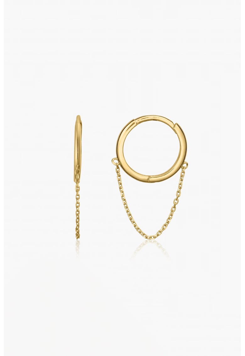 Cercei rotunzi din aur de 14K - Auriu