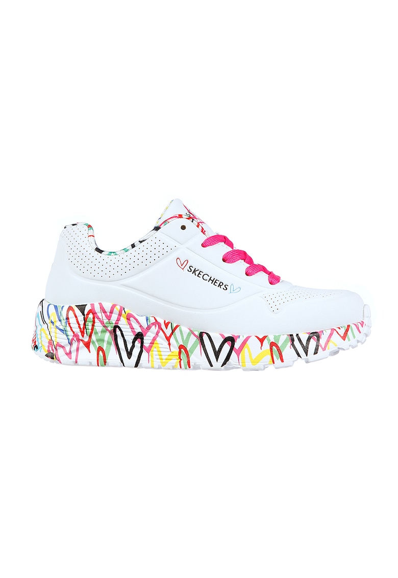 Pantofi sport de piele ecologica Uno Lite - Lovely Luv - Alb