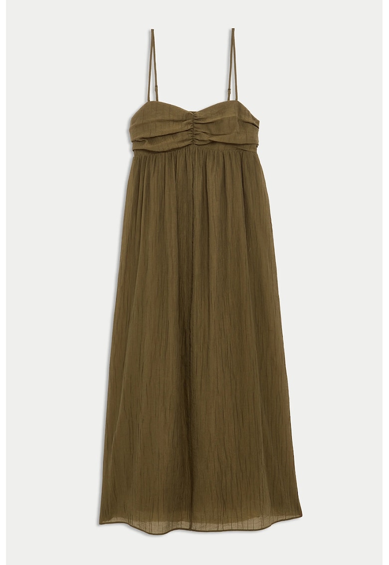 Oferte la Rochie evazata din amestec de lyocell - Kaki