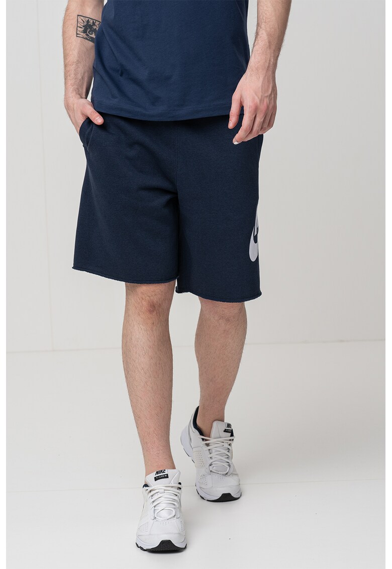 Bermude cu snur de ajustare si logo Club