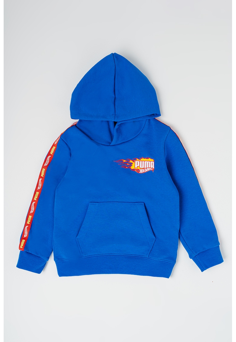 Hanorac din amestec de bumbac cu buzunar kangaroo - Rosu/Albastru royal