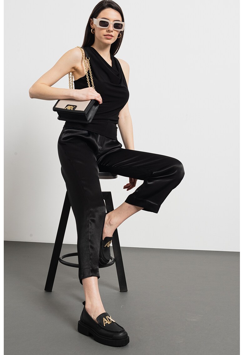Oferte la Bluza cu decolteu drapat - Negru