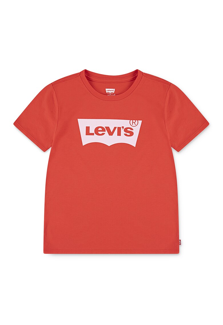 Oferte la Tricou cu decolteu la baza gatului si logo pe piept Batwing - Portocaliu