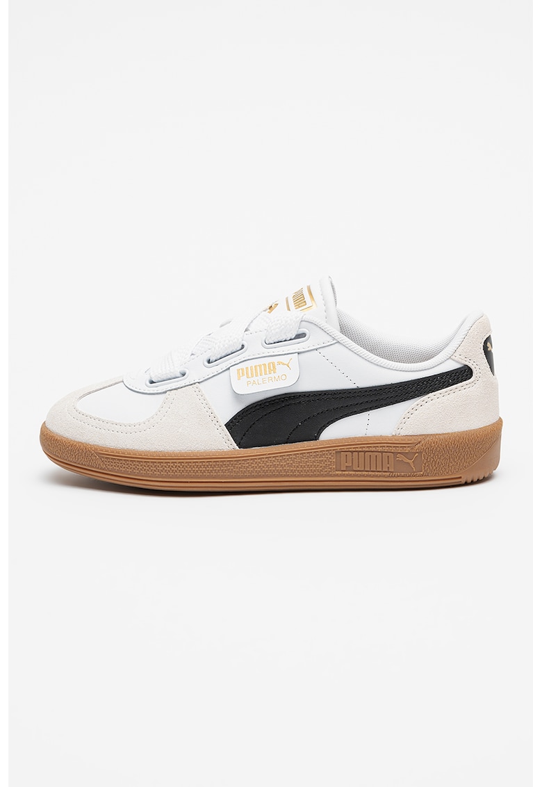 Pantofi sport low-cut cu garnituri de piele Palermo - Negru/Alb murdar