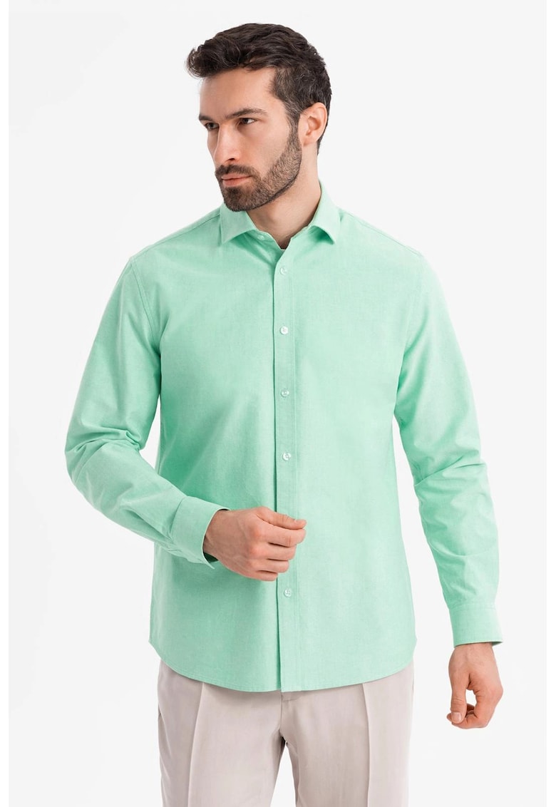 Oferte la Camasa din bumbac cu model uni - Verde menta