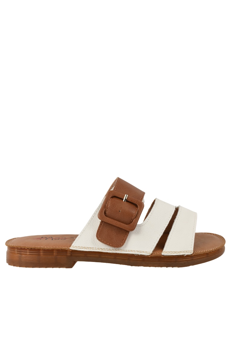 Papuci casual - dama - XA60016B alb - piele naturala - Alb