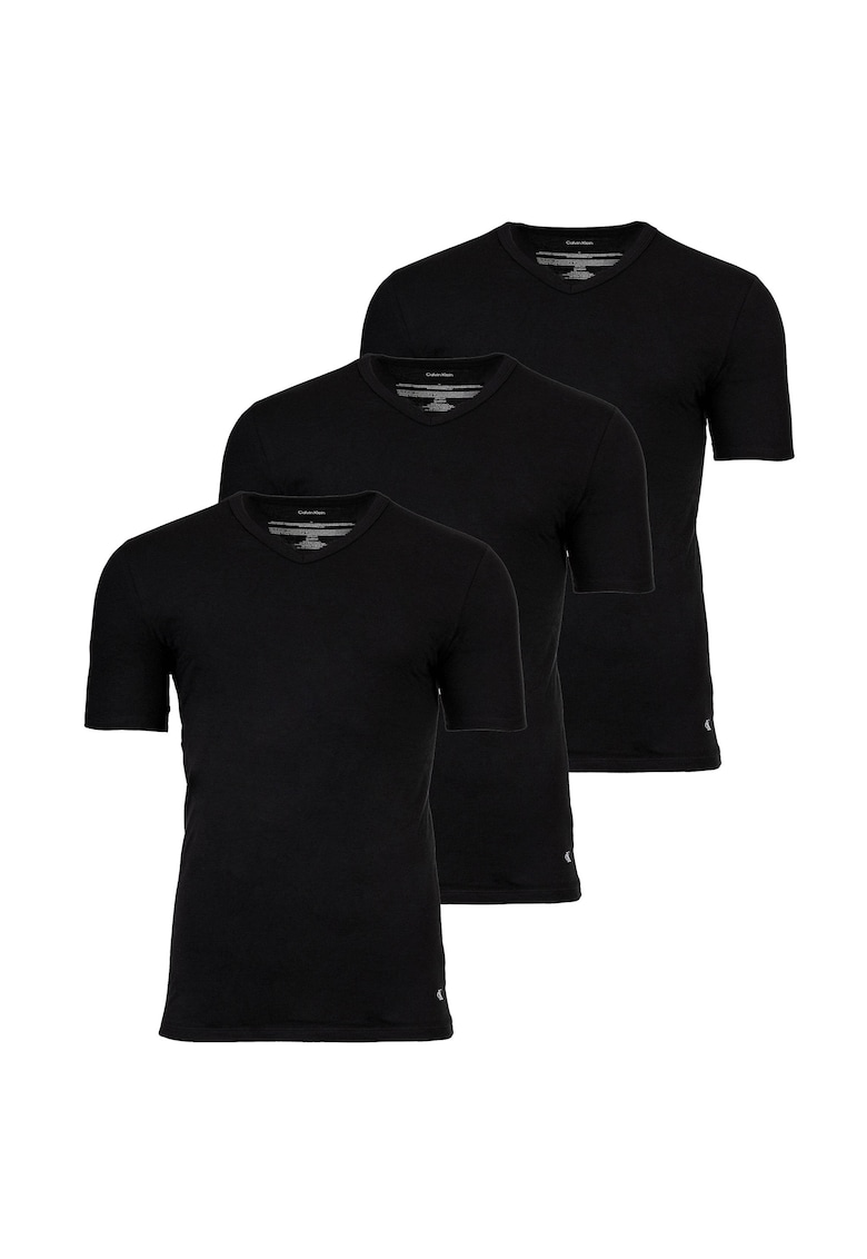 Oferte la Set de tricouri de casa cu decolteu in V Icon - 3 piese - Negru