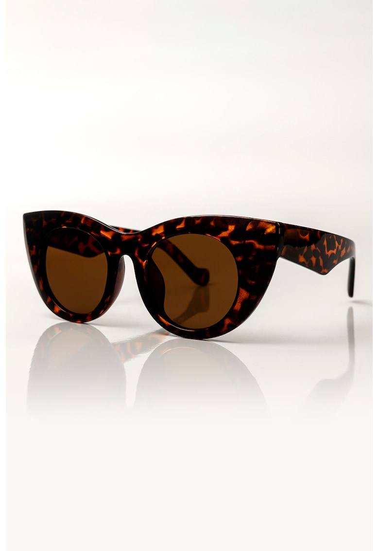 Oferte la Ochelari de soare cat eye cu model Nora - Negru/Portocaliu