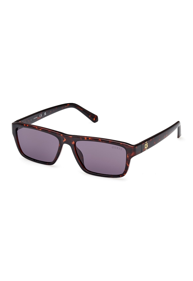 Oferte la Ochelari de soare dreptunghiulari cu lentile uni - Maro/Negru stins