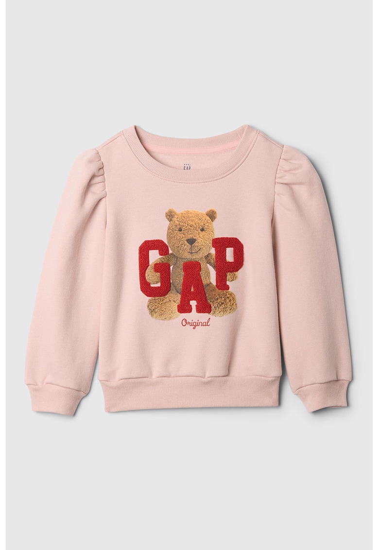 Bluza de trening din amestec de bumbac cu model logo - Rosu/Maro/Roz pal