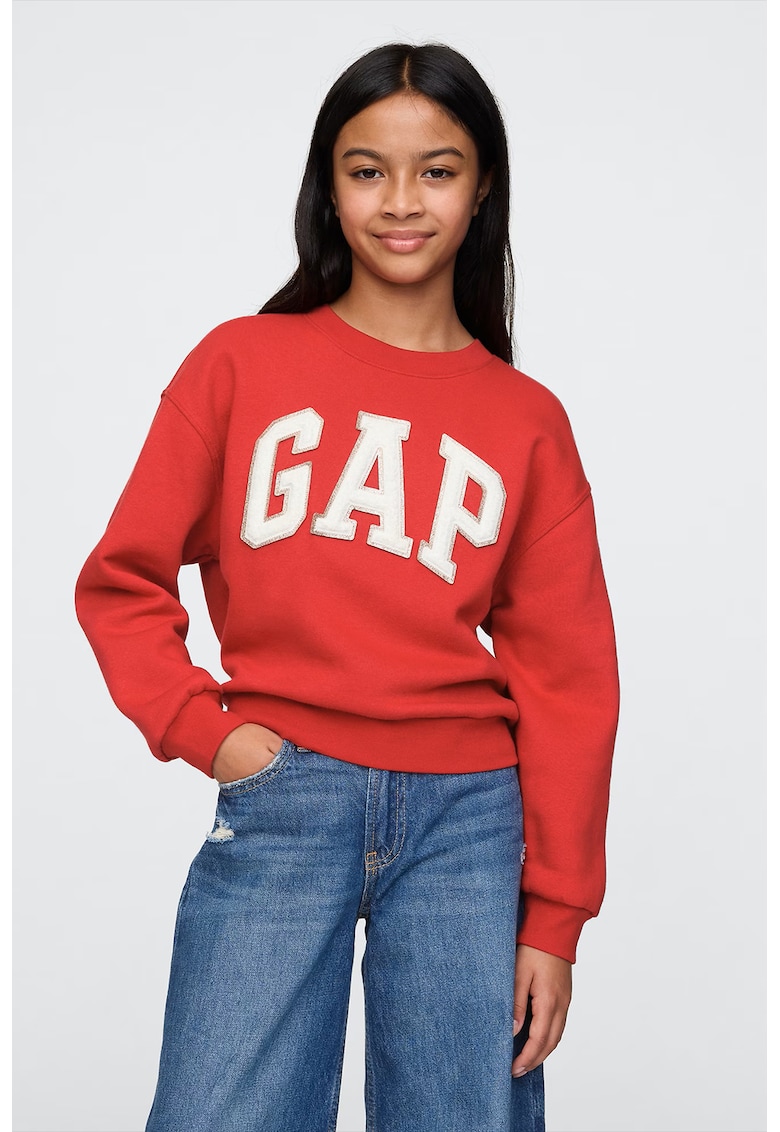 Bluza de trening cu aplicatie logo - Rosu/Alb