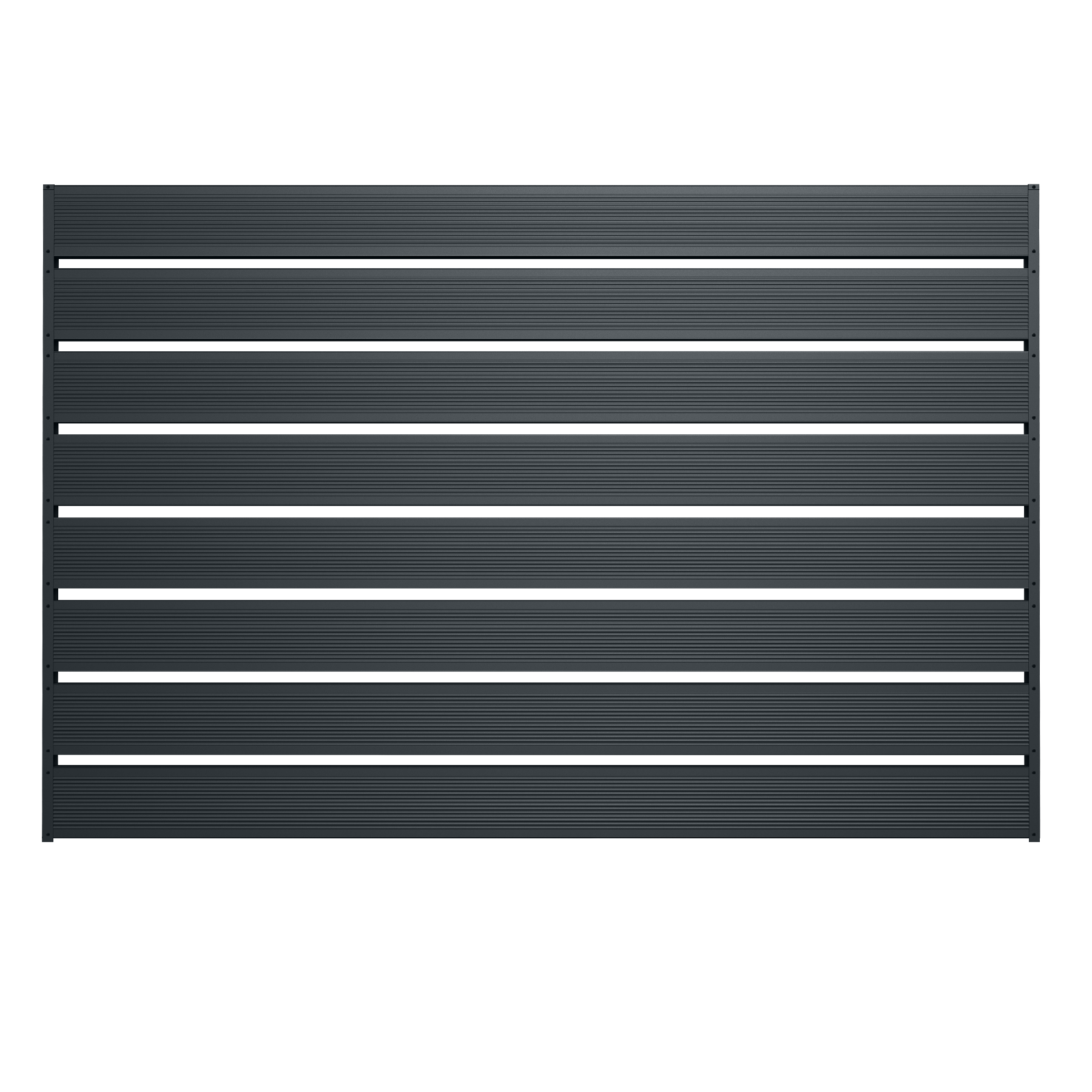 Panou gard metalic orizontal cu nervuri Caretta x120, otel, gri RAL7016, 1500 x 2000 mm