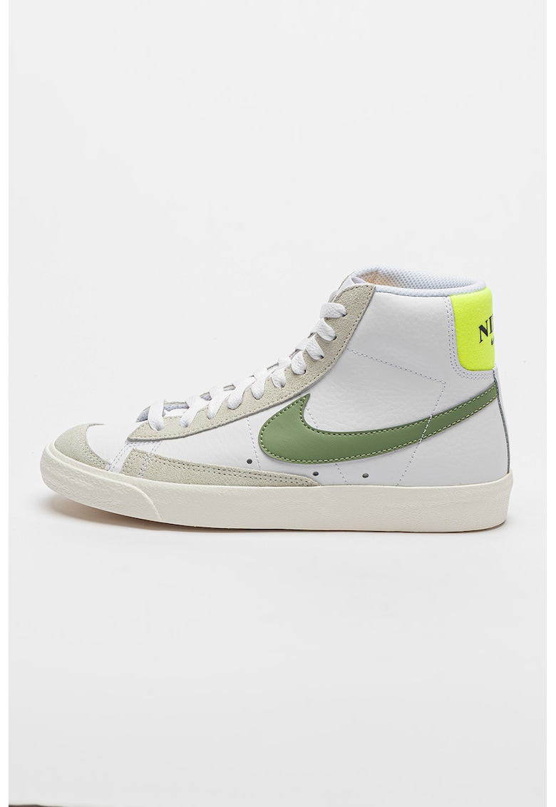 Pantofi sport mid-high de piele Blazer Mid '77 - Alb/Verde
