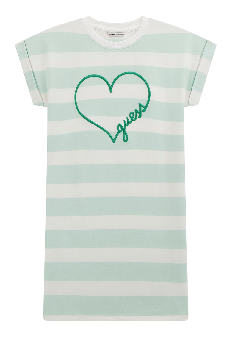 Oferte la Rochie-tricou cu dungi - Bej/Verde pal