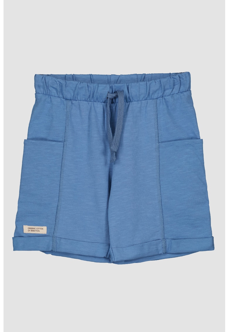 Pantaloni scurti de bumbac cu buzunare laterale - Albastru lavanda