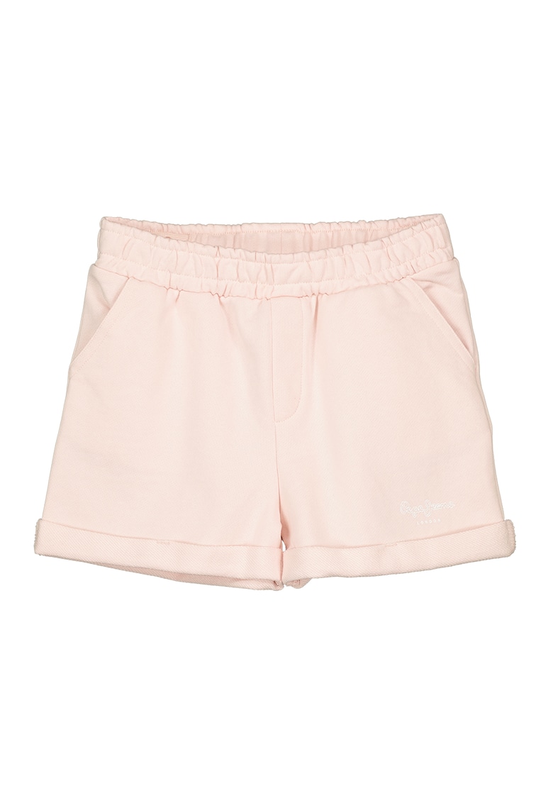 Pantaloni scurti de bumbac cu imprimeu logo - Roz pal