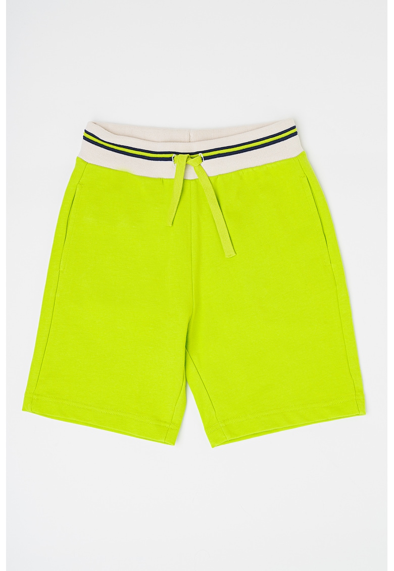 Pantaloni scurti cu snur de ajustare in talie - Verde neon
