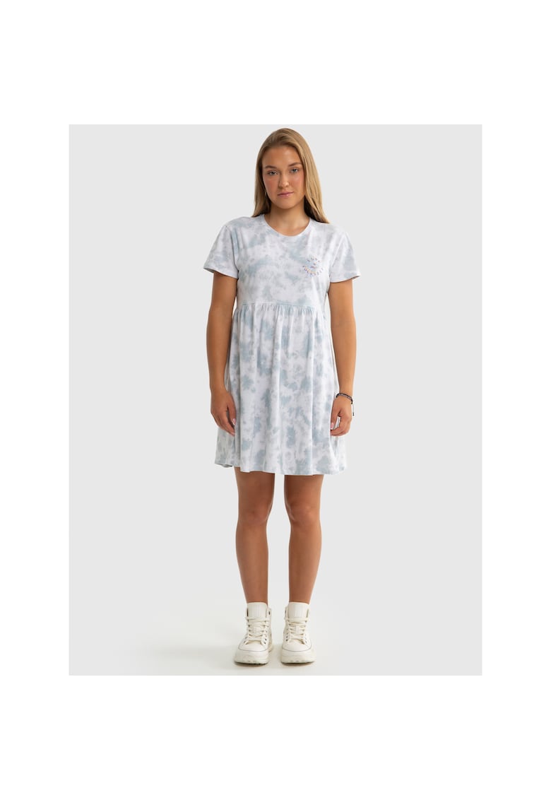 Oferte la Rochie tip tricou cu imprimeu tie-dye - Alb