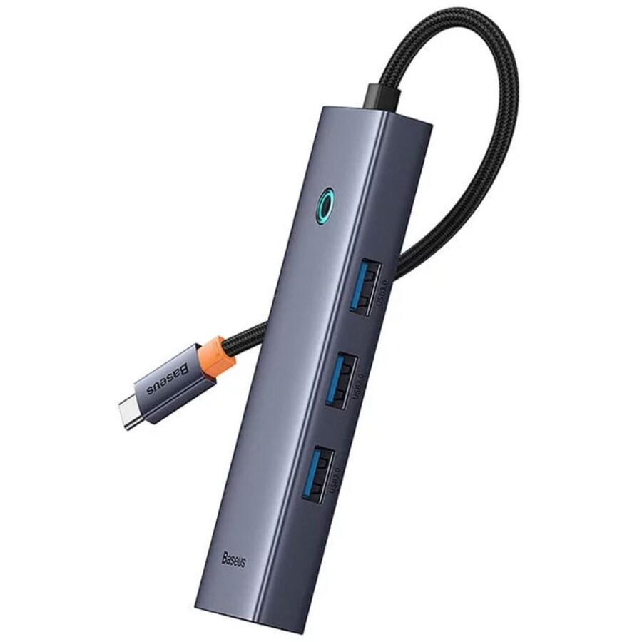 Oferte la Multihub 6 in1 UltraJoy Type-C la 1 x HDMI 4K30Hz Si 3xUSB 3.0 Si 1 x PD + RJ45 Gri