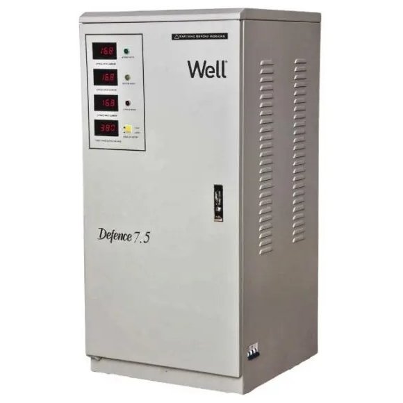 Stabilizator automat de tensiune trifazat cu servomotor 7.5KVA/ 6KW, Well AVR-SRV/TRI-DFC7.5KVA-WL