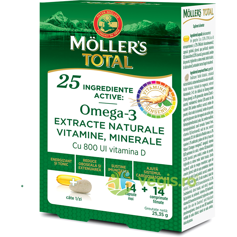 Oferte la Total Omega-3 cu Vitamina D 800U.I 14cps moi + 14cpr filmate