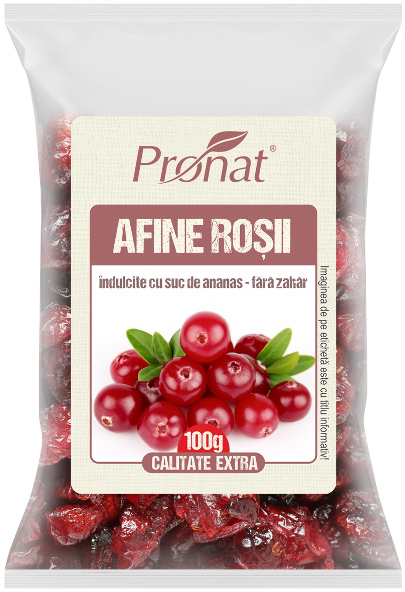 Oferte la Afine rosii uscate (merisoare, cranberry), 100g Pronat