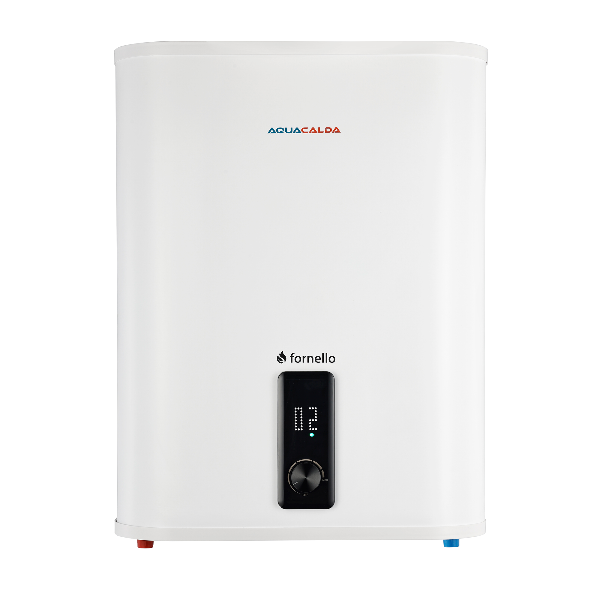 Boiler electric Fornello AQUACALDA Flat 50 Litri 2000 watt reglaj extern al temperaturii poliuretan expandat montare Verticala sau Orizontala grad de protecție IPX4 anod de magneziu si afisa