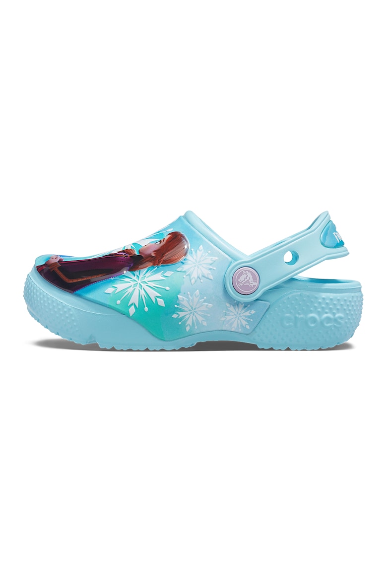 Saboti slingback cu imprimeu Frozen - Alb/Maro/Albastru glaciar