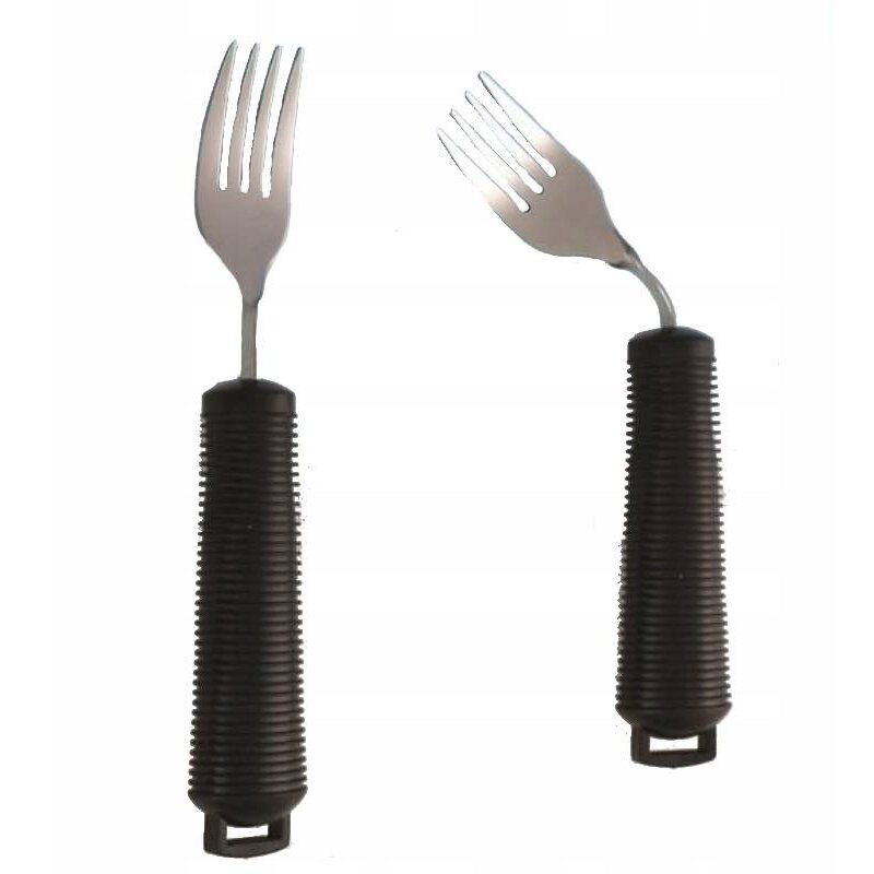 Oferte la Furculita Flexibila Pentru Persoane Cu Dizabilitati Otel Inoxidabil Cauciuc Negru