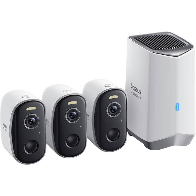 Camera supraveghere N1, Exterior, 2K, 7800 mAh, USB-A/USB-C, Alb