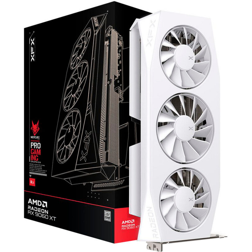 Oferte la Placa video Radeon RX 9060 XT Mercury OC, graphics card white, RDNA4, GDDR6, 2x DisplayPort, 1x HDMI 2.1