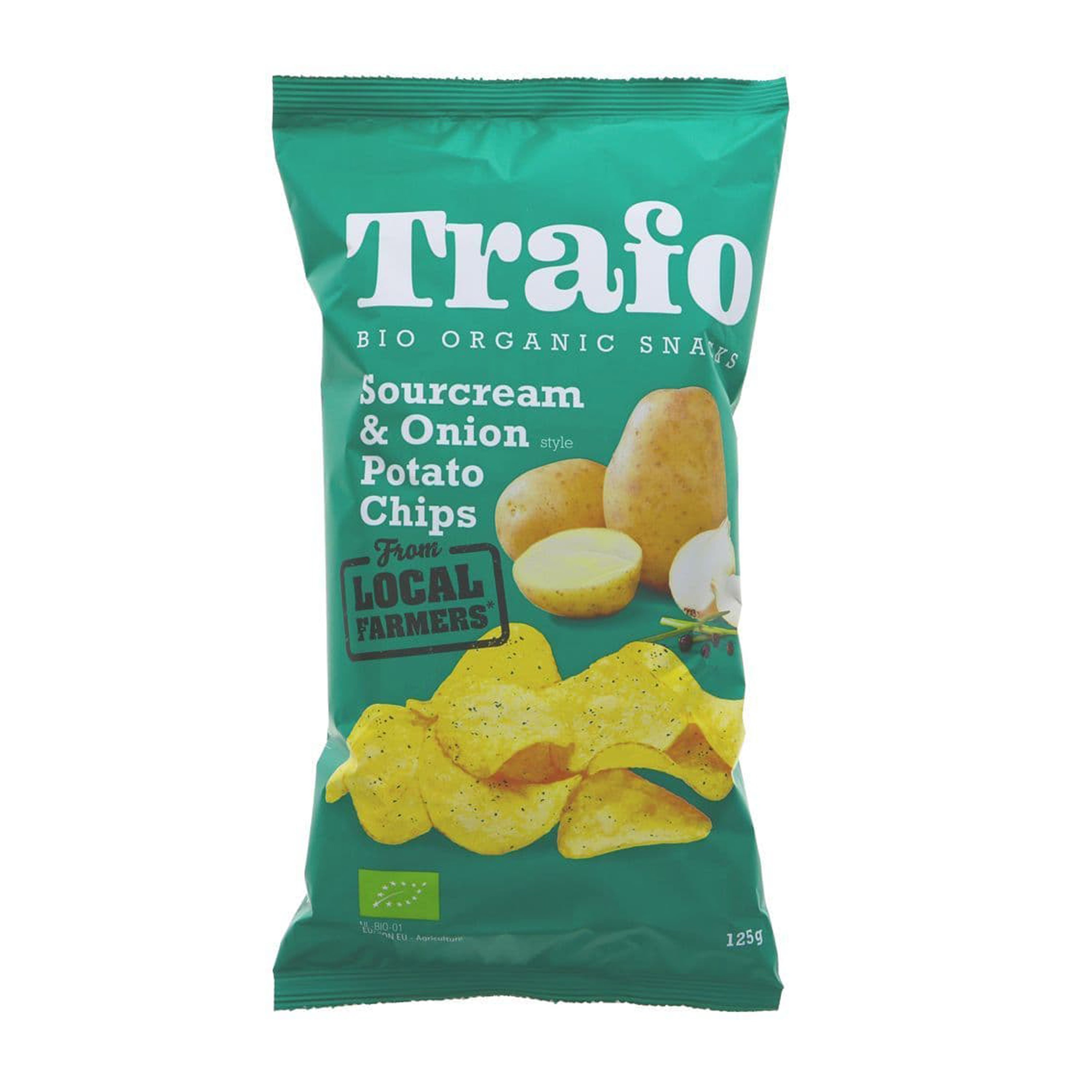 Oferte la Chipsuri bio din cartofi cu ceapa si smantana, 125g Trafo