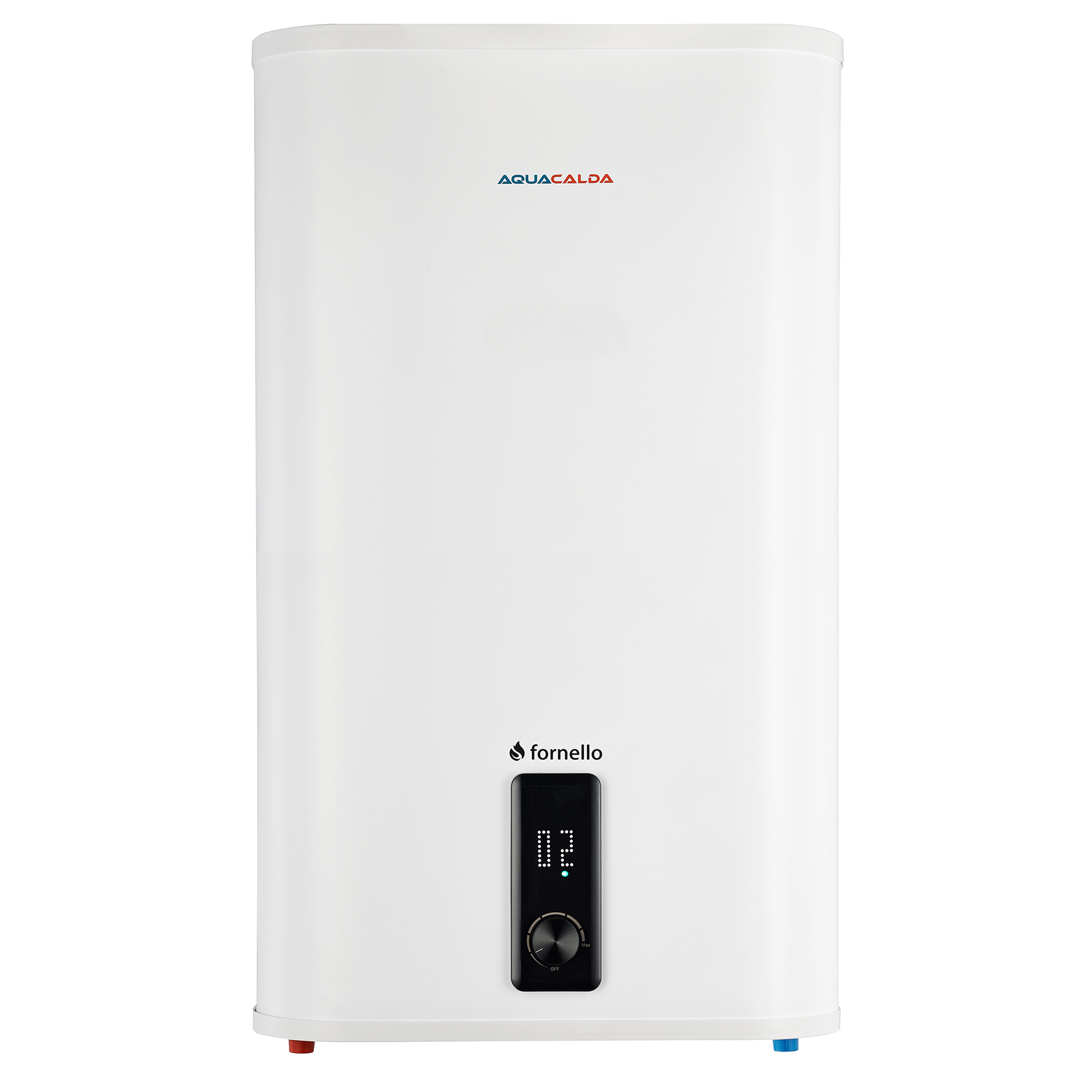 Boiler electric Fornello AQUACALDA Flat 100 Litri 2000 watt reglaj extern al temperaturii poliuretan expandat montare Verticala sau Orizontala grad de protecție IPX4 anod de magneziu si afis