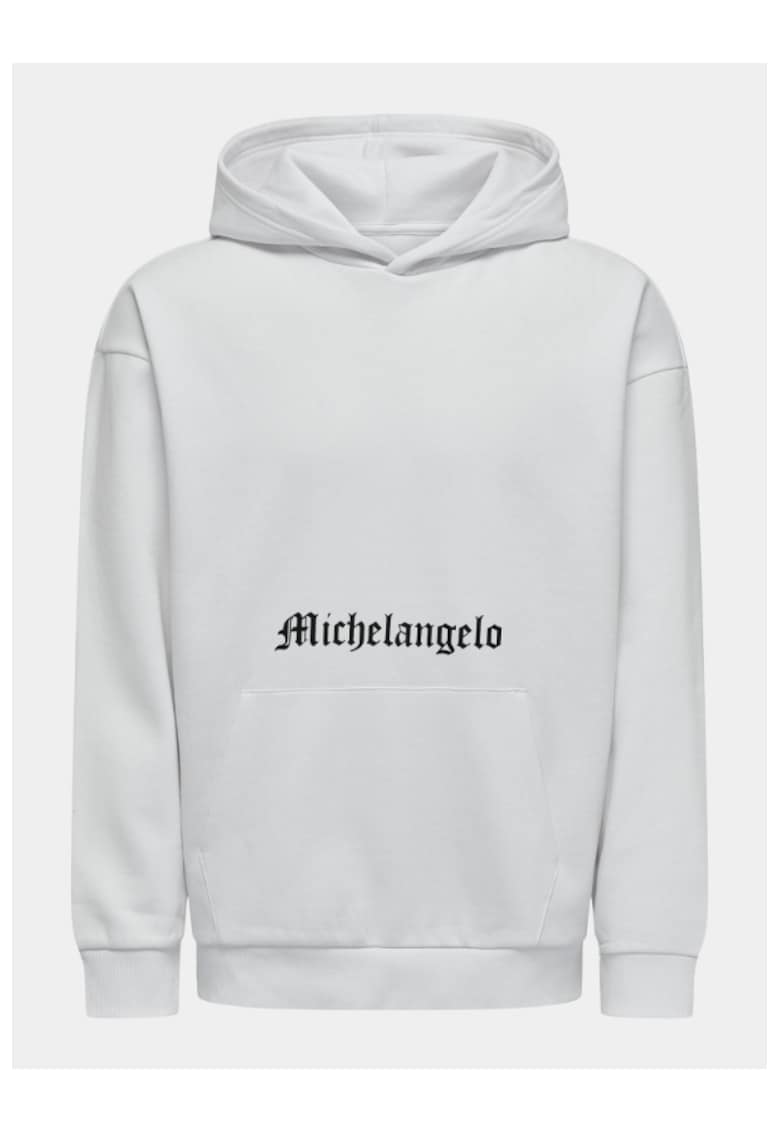 Bluza barbati - 303334598 - Bumbac Organic - Alb