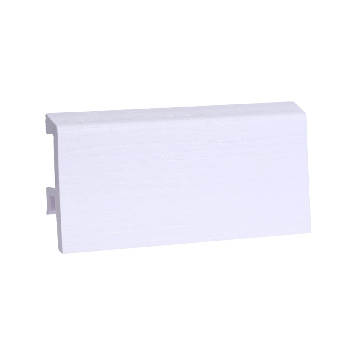 Plinta pardoseala Duflex Snow White 910, polimer flexibil, rezistenta la apa, finisaj mat, alb, 2000 x 80 x 18 mm