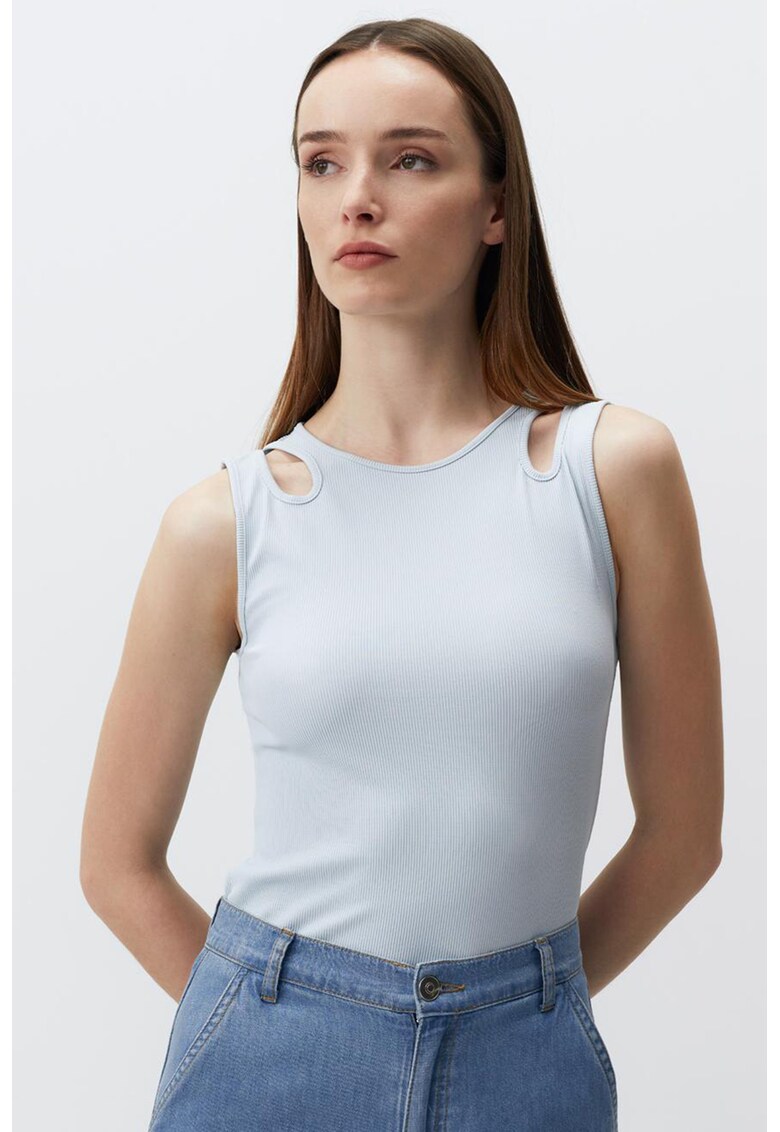 Oferte la Top cu detalii decupate - Albastru pastel