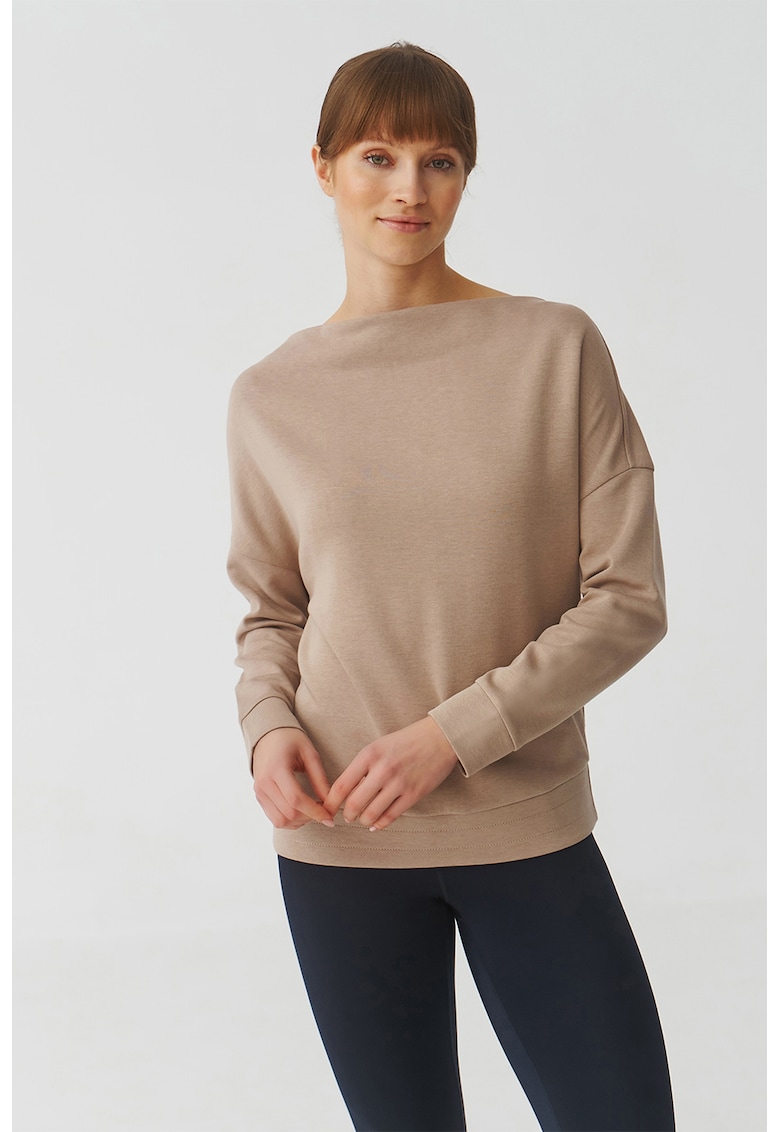Oferte la Bluza de trening cu decolteu barcuta Silvana - Bej