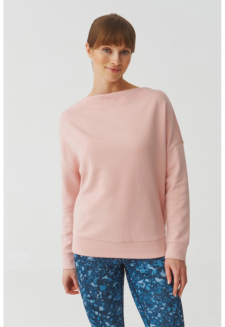 Oferte la Bluza de trening cu decolteu barcuta Silvana - Roz pal