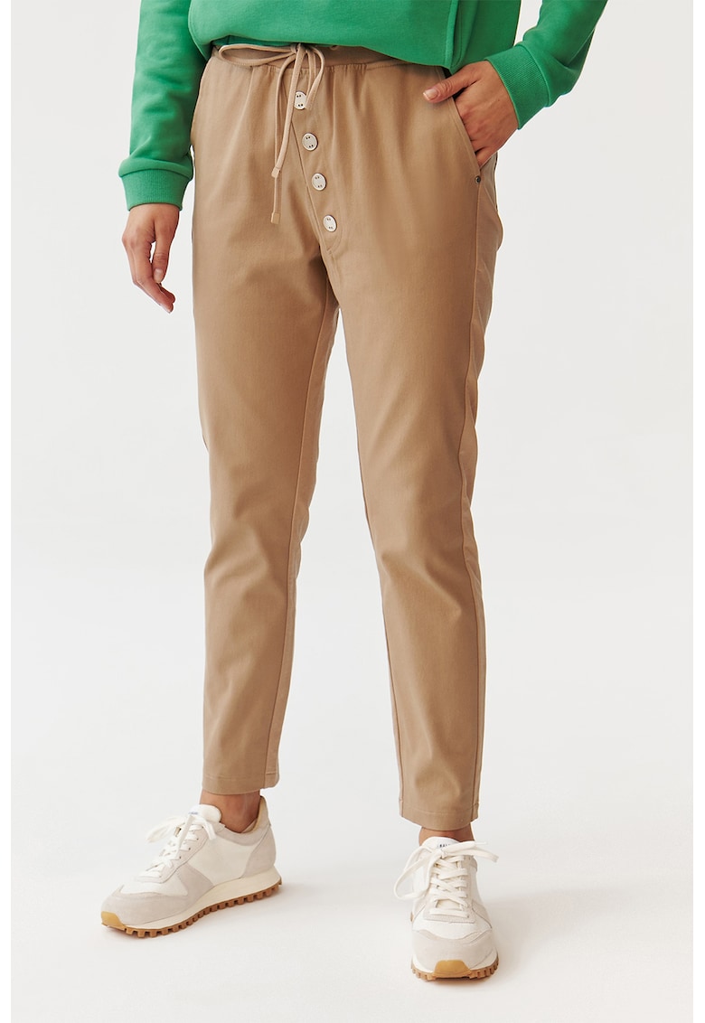 Oferte la Pantaloni conici cu snururi Naziri - Maro nisip