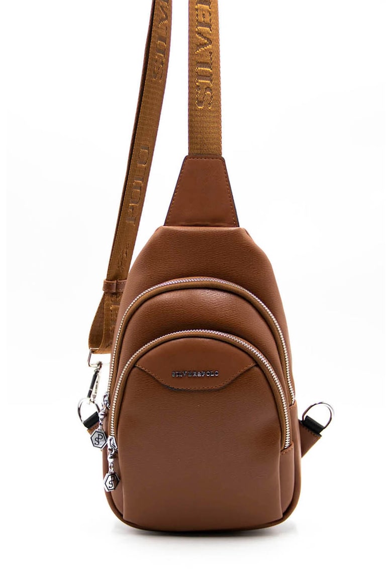 Oferte la Rucsac sling de piele ecologica - Maro scortisoara