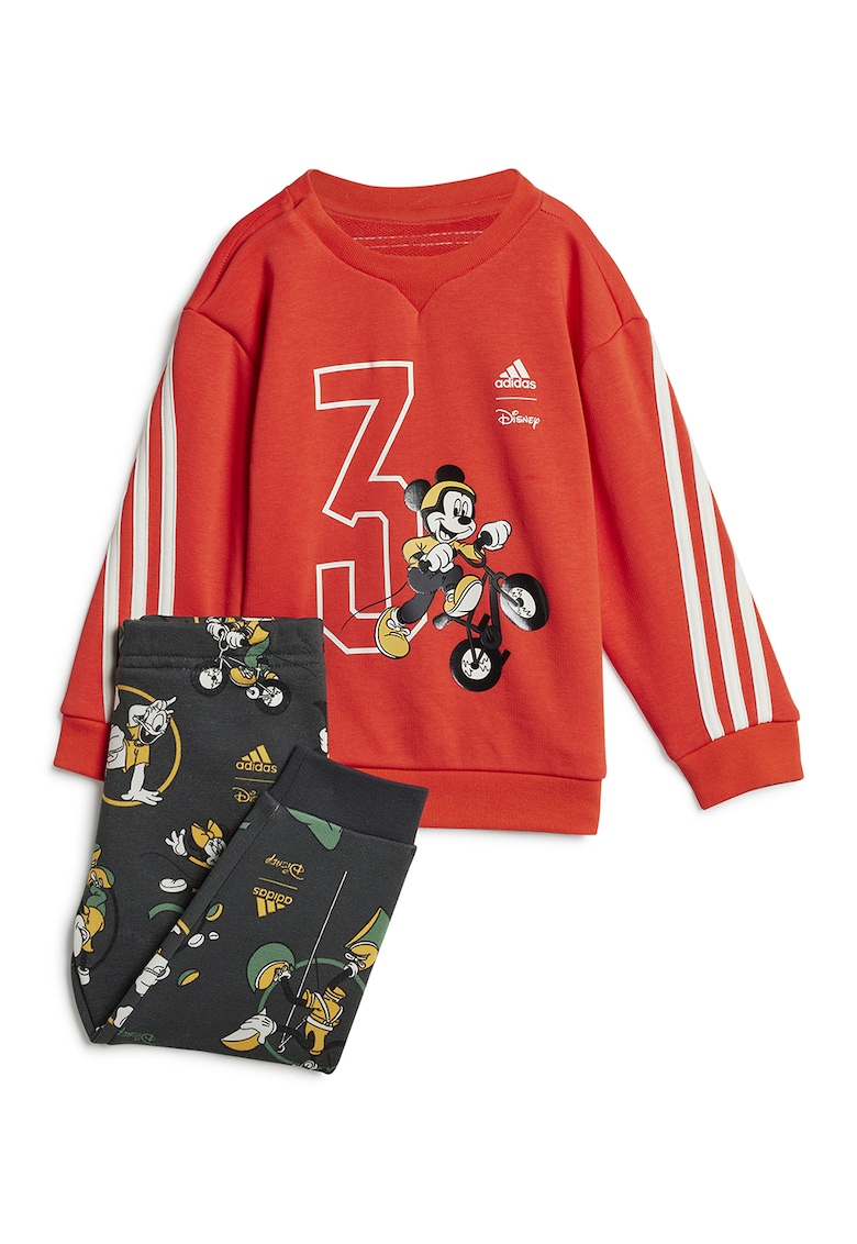 Trening de bumbac cu model - Rosu/Alb/Gri inchis